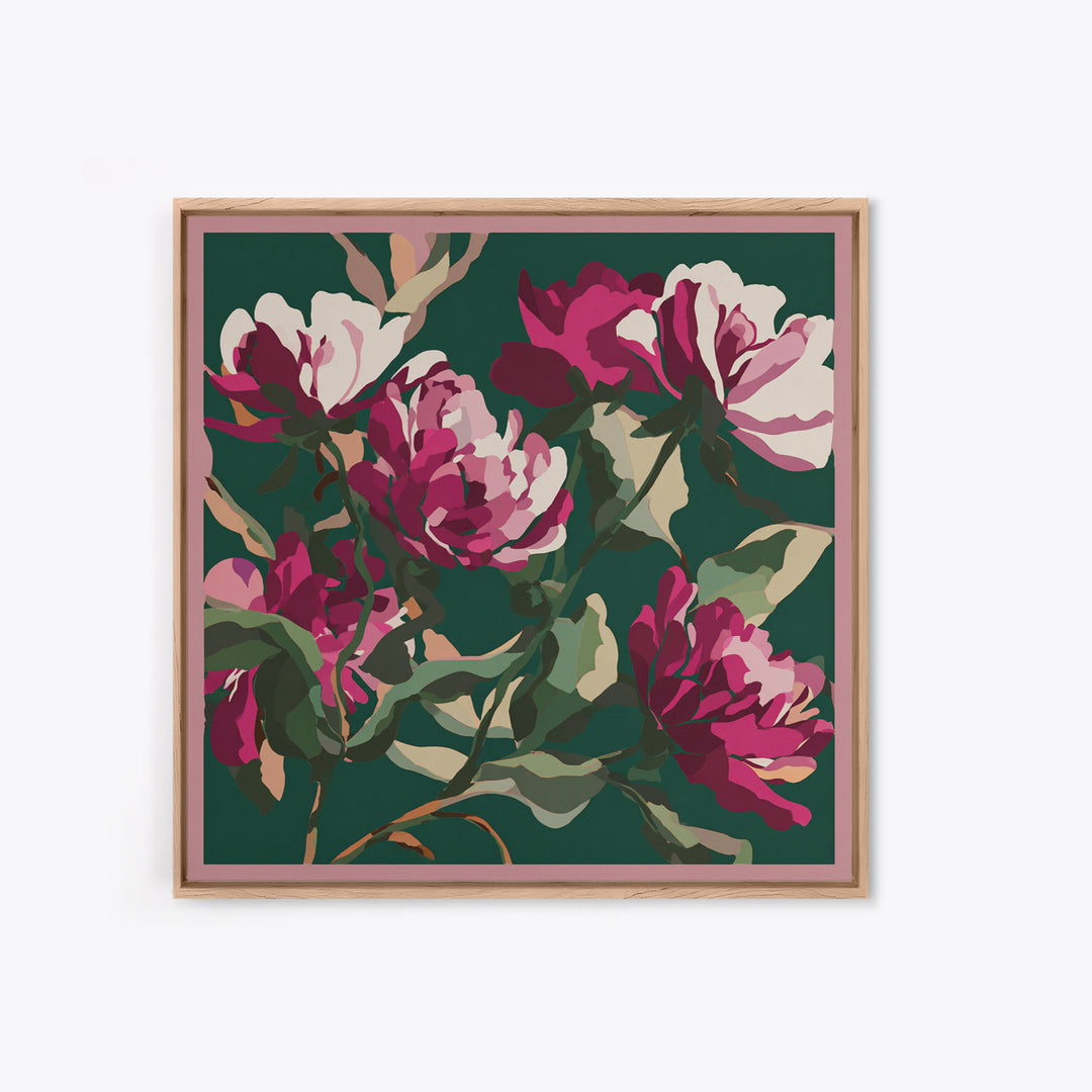Matisse Inspired Cutouts with Vivid Floral Motifs Canvas Print, Maximalist Art, Boho Decor, Living Room Decor, Maximal, MAX-1x1-82