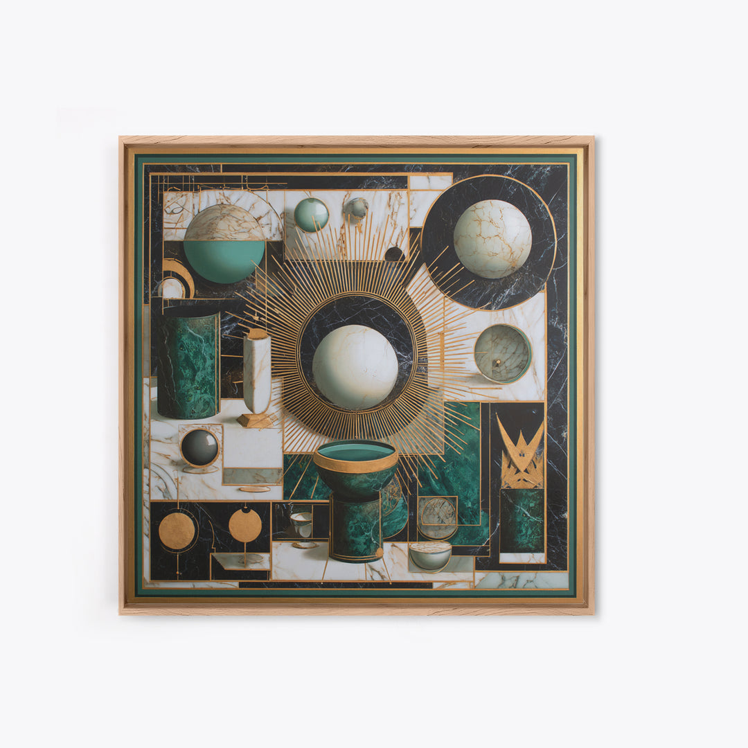 Surreal Room of Floating Objects as Decorative Canvas Print, Maximalist Art, Statement Artwork, Living Room Decor, Maximal, MAX-1x1-9