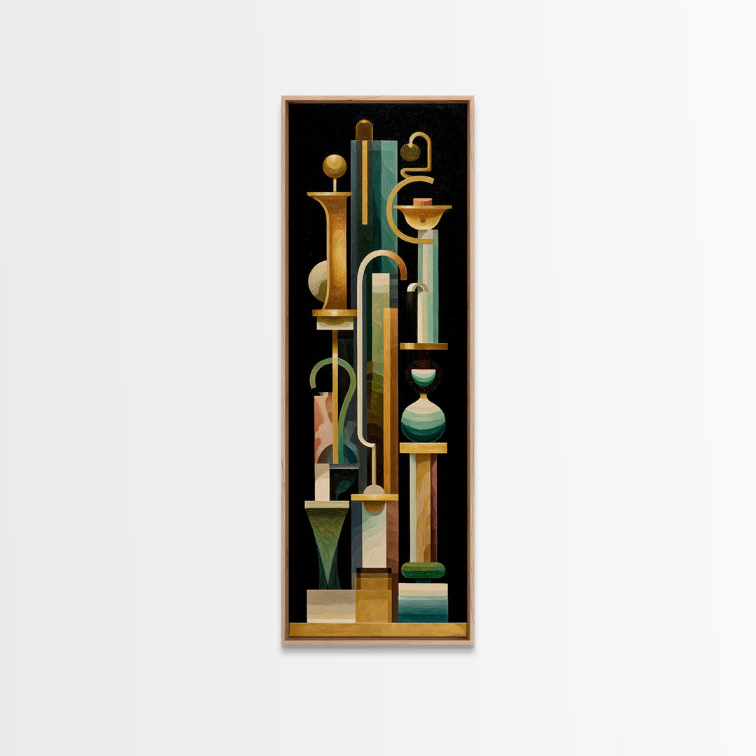 Surreal Room of Floating Objects as Decorative Framed Canvas Print, Maximalist Art, Wall Art, Living Room Decor, Oil Painting, MAX-1x3-69