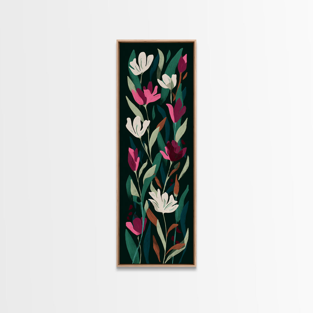 Matisse Inspired Cutouts with Vivid Floral Motifs Canvas Print, Maximalist Art, Modern Decor, Living Room Decor, Maximal, MAX-1x3-70
