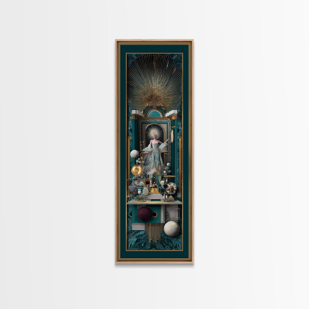 Surreal Room of Floating Objects as Decorative Canvas Print, Maximalist Art, Digital Art, Living Room Decor, Fine Art, Maximal, MAX-1x3-93