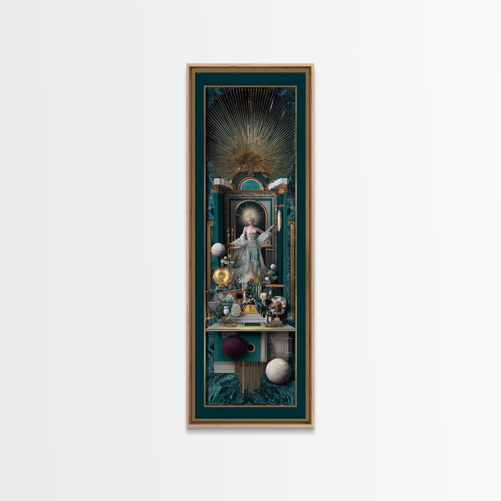 Surreal Room of Floating Objects as Decorative Canvas Print, Maximalist Art, Digital Art, Living Room Decor, Fine Art, Maximal, MAX-1x3-93