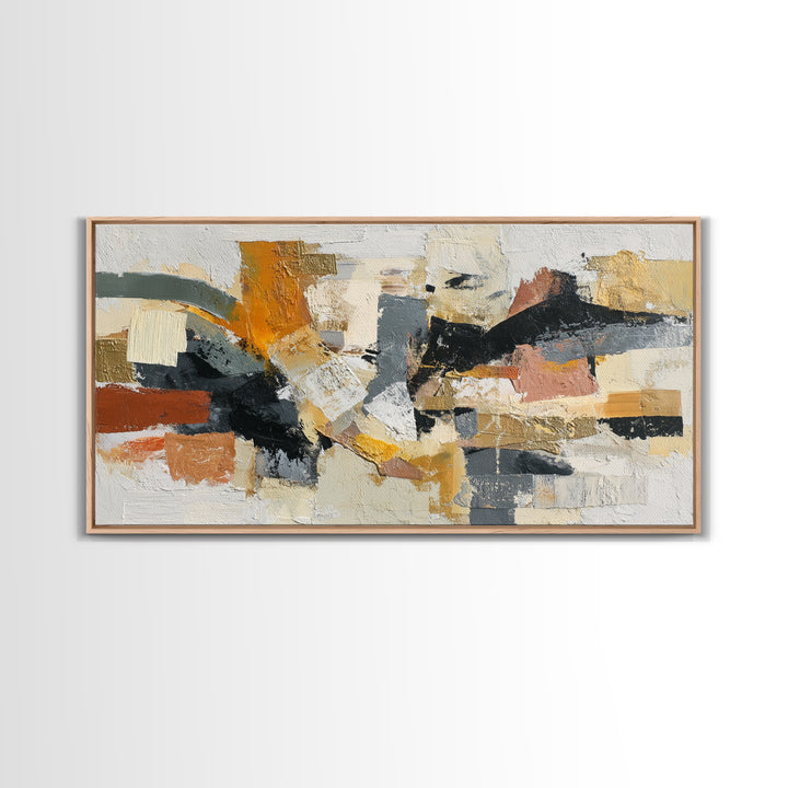 Chaotic Joyful Abstract Framed Canvas Print, Maximalist Art, Room Decor, Living Room Decor, Abstract Art, Maximal, MAX-2x1-18
