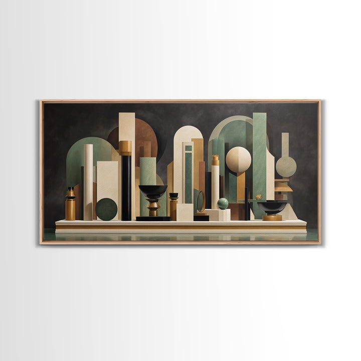 Surreal Room of Floating Objects as Decorative Canvas Print, Maximalist Art, Digital Wall Art, Living Room Decor, Maximal, MAX-2x1-29