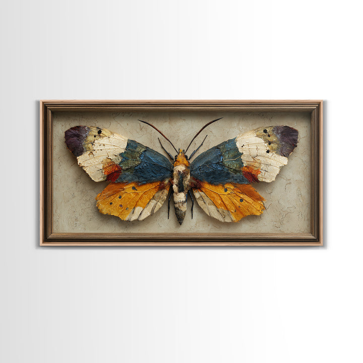 Framed Butterfly Collection Framed Canvas Print, Maximalist Art, Original Painting, Living Room Decor, Fine Art, Maximal, MAX-2x1-43