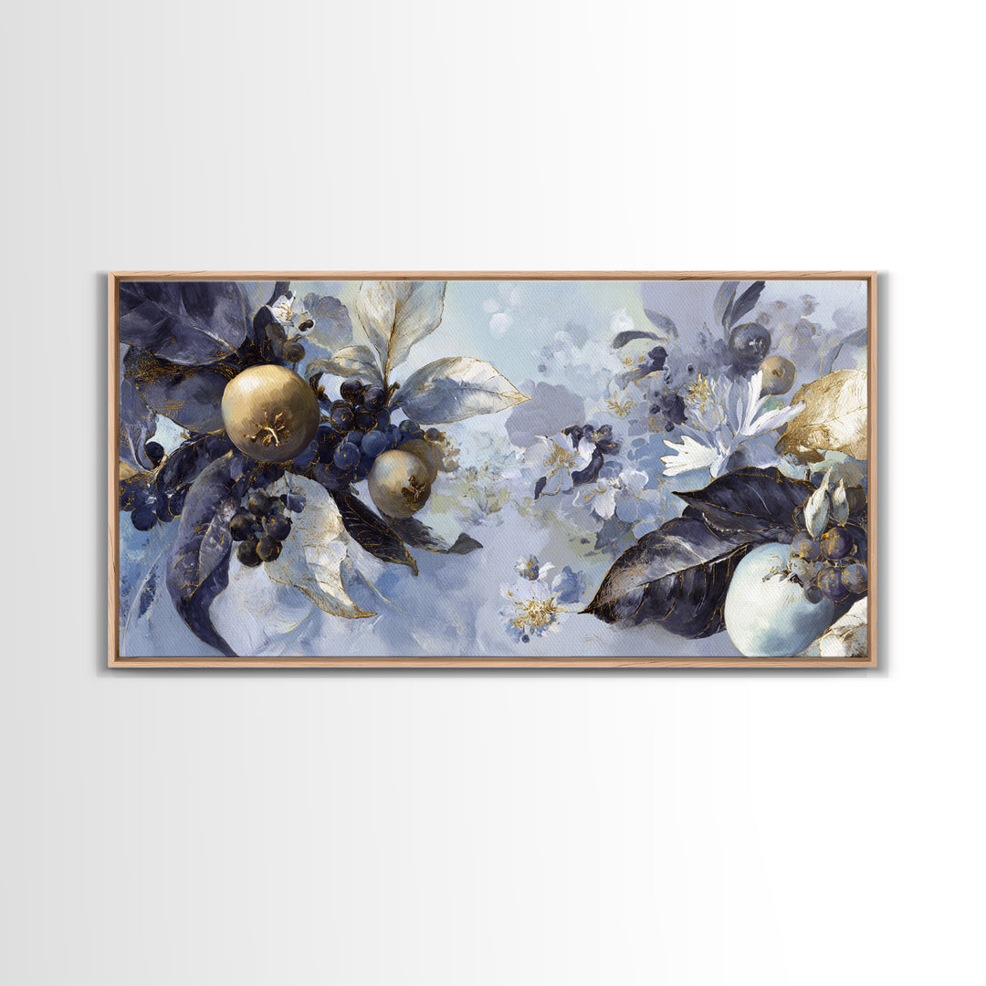 Rococo Fruit Feast Framed Canvas Print, Maximalist Art, Digital Prints, Living Room Decor, Fine Art, Maximal, Abstract Wall Art, MAX-2x1-83