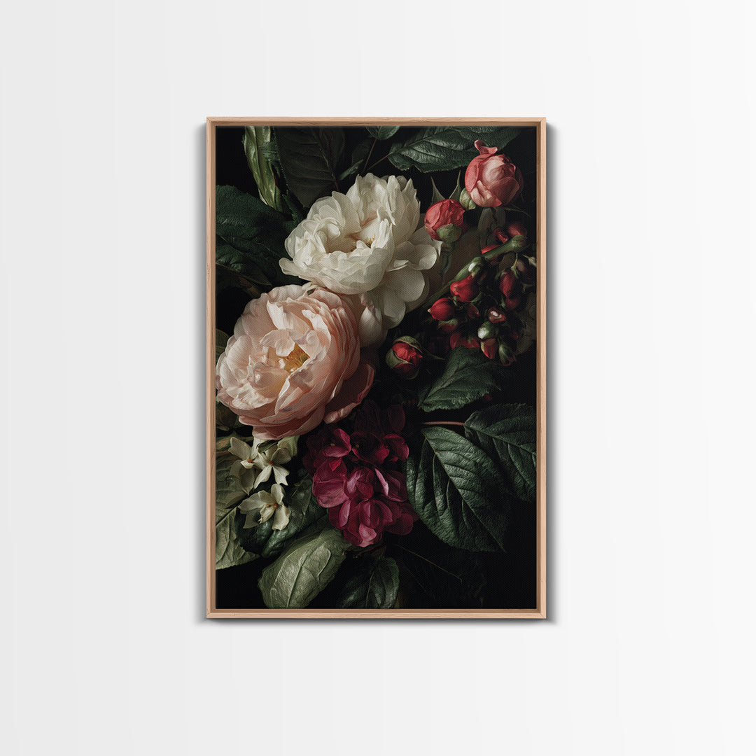 Baroque Roses Mixed Canvas Print, Maximalist Art, Wall Art, Living Room Decor, Abstract Art, Maximal, Printable Art, MAX-2x3-14