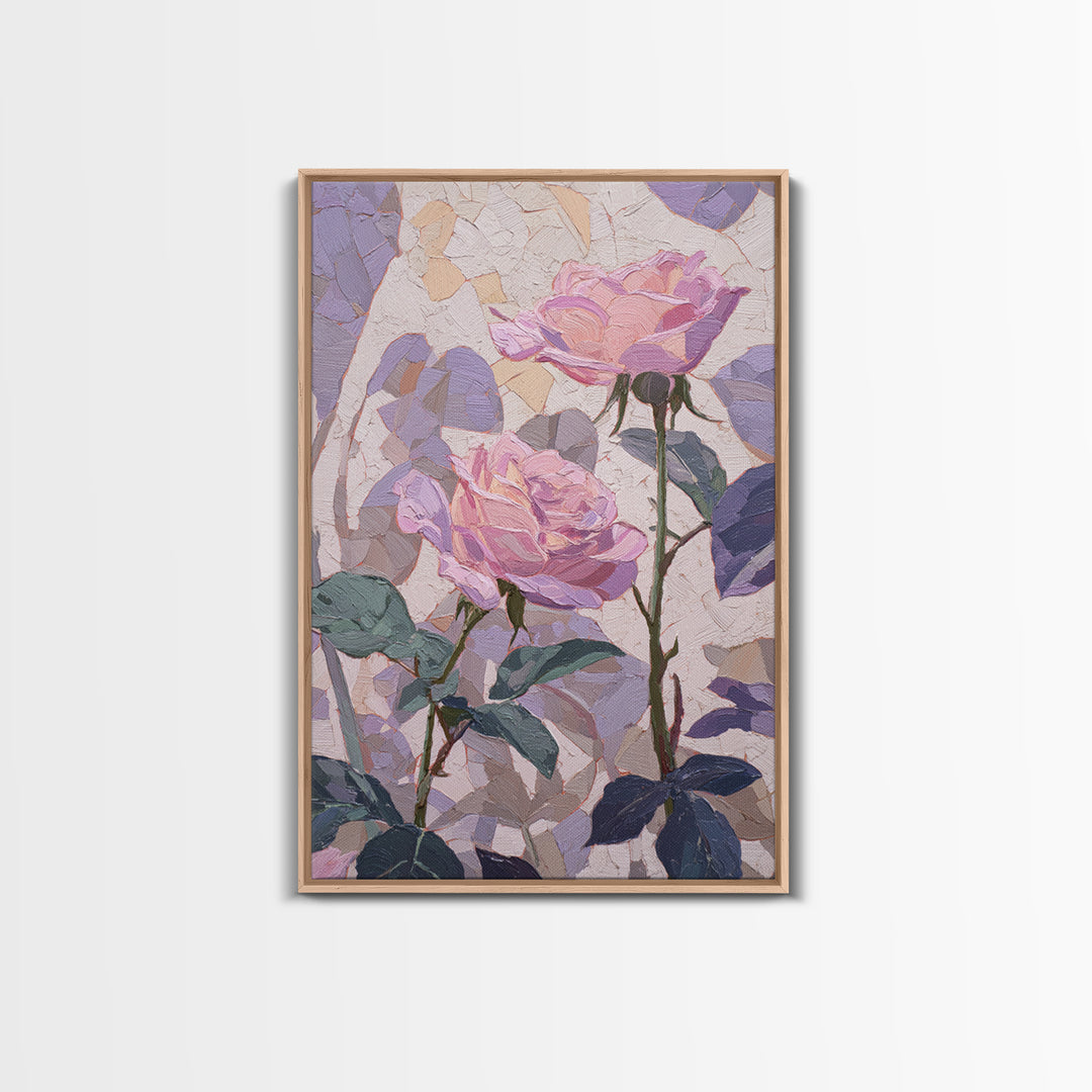 Baroque Roses Mixed Canvas Print, Maximalist Art, Abstract Art, Living Room Decor, Fine Art, Maximal, Retro Wall Art, MAX-2x3-62