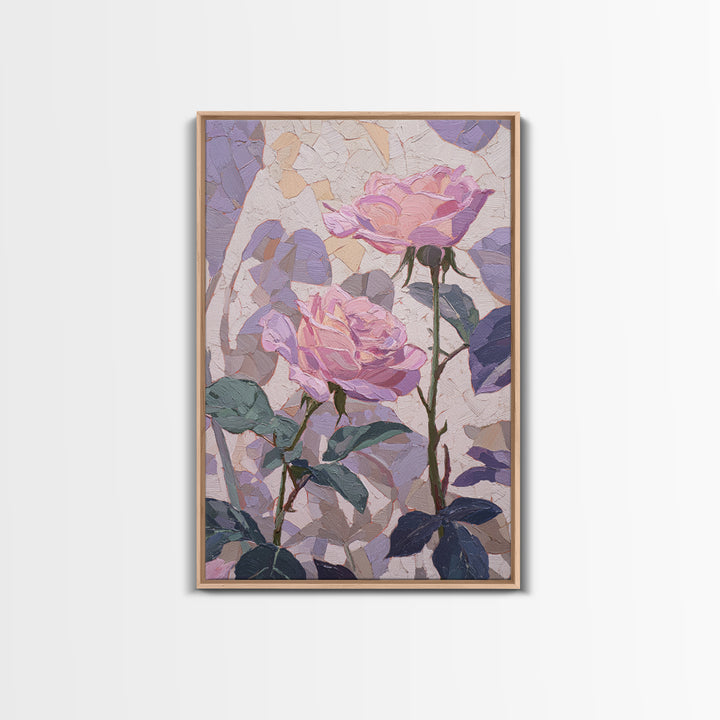 Baroque Roses Mixed Canvas Print, Maximalist Art, Abstract Art, Living Room Decor, Fine Art, Maximal, Retro Wall Art, MAX-2x3-62