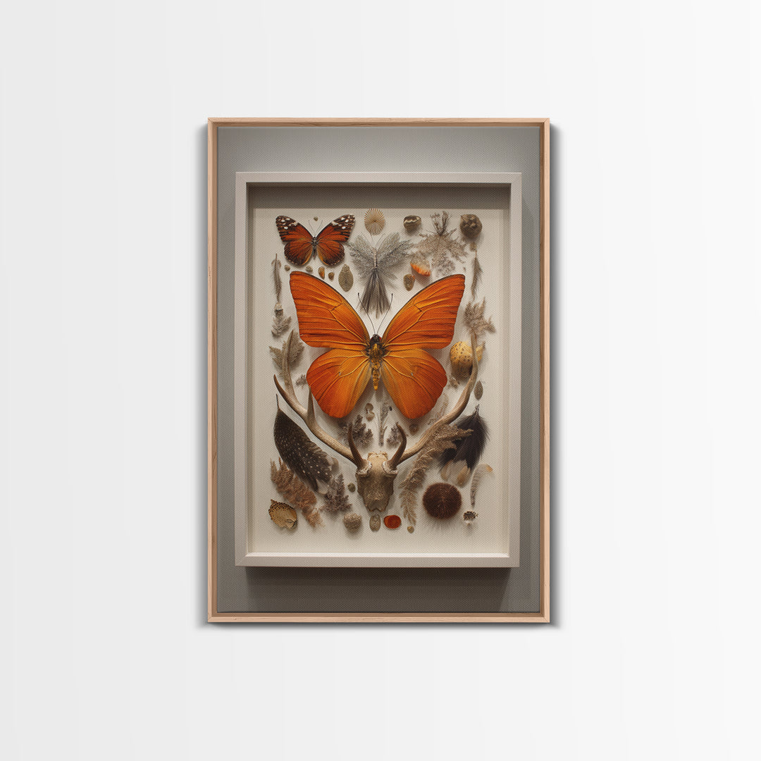 Framed Butterfly Collection Canvas Print, Maximalist Art, Printable Art, Living Room Decor, Fine Art, Maximal, Funky Wall Art, MAX-2x3-79