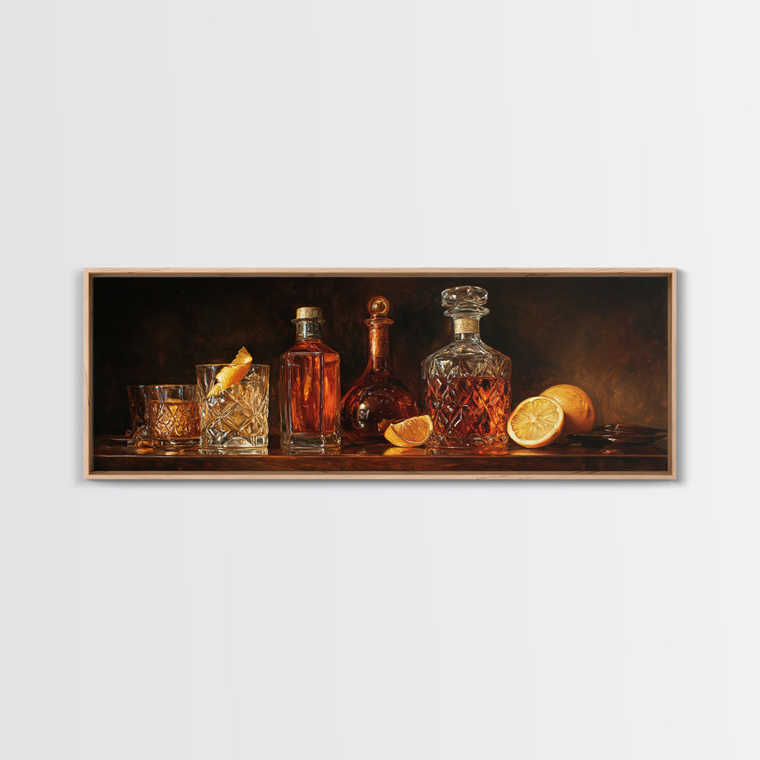 Retro Maximalist Cocktail Still Life Canvas Print, Maximalist Art, Abstract Art, Living Room Decor, Maximal, Retro Wall Art, MAX-3x1-34