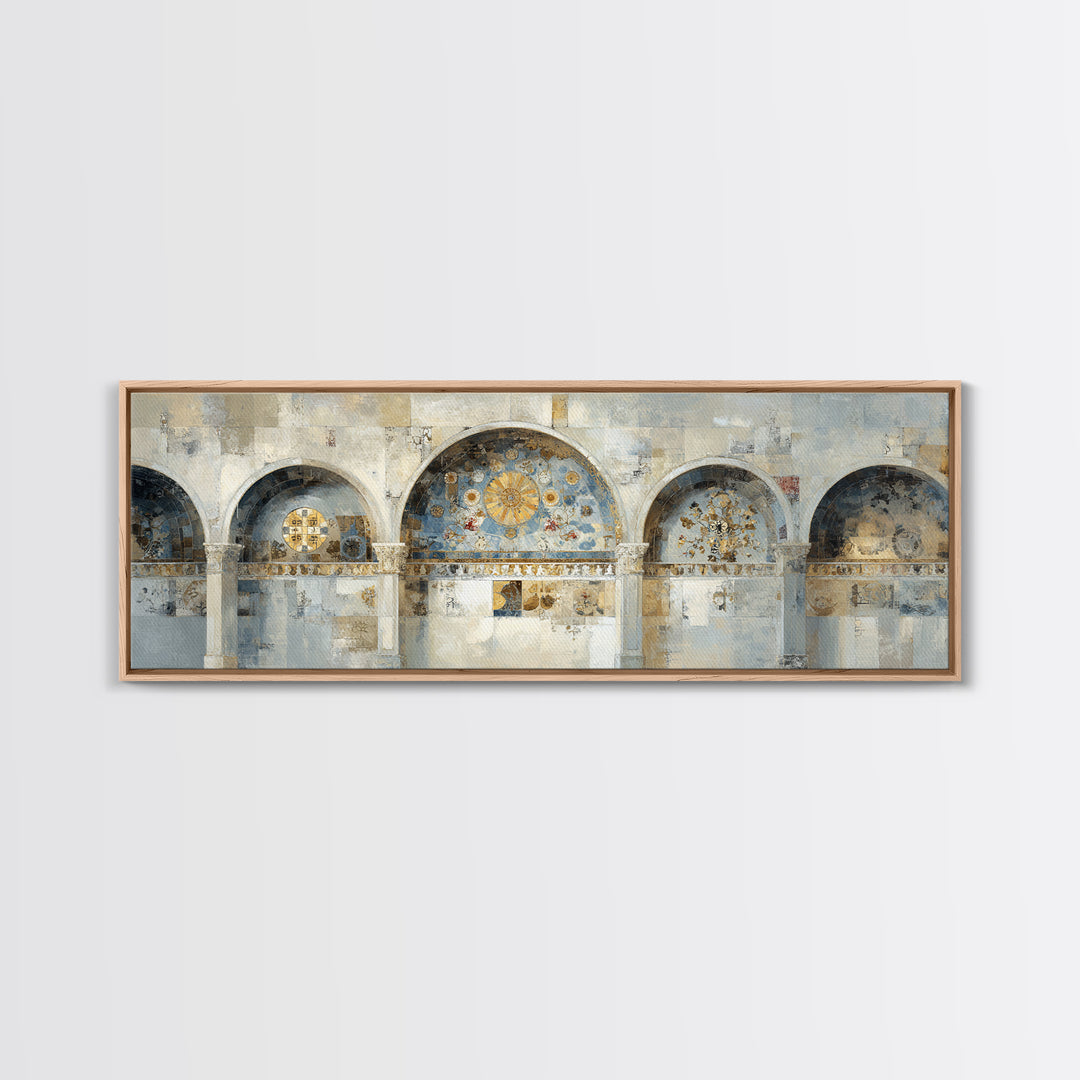 Ornamental Arch Filled Framed Canvas Print, Maximalist Art, Art Prints, Living Room Decor, Maximal, Dark Academia Decor, MAX-3x1-59