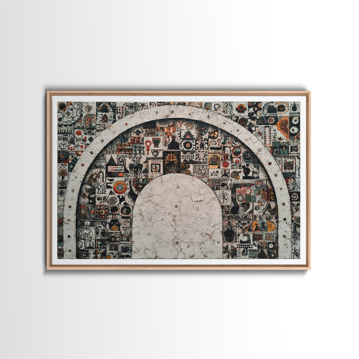 Ornamental Arch Filled Framed Canvas Print, Maximalist Art, Modern Art, Living Room Decor, Fine Art, Maximal, Textured Painting, MAX-3x2-23