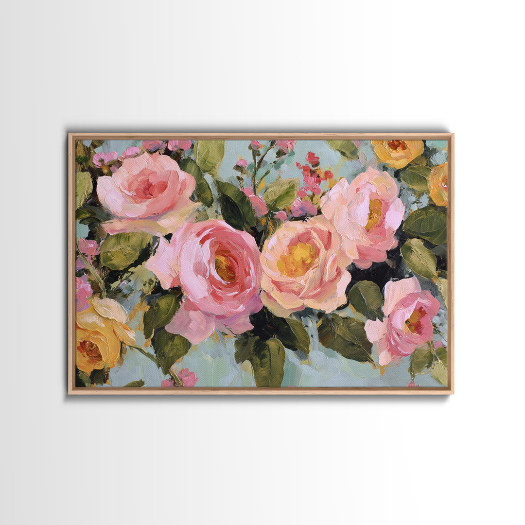 Baroque Roses Mixed Canvas Print, Maximalist Art, Living Room Wall Art, Living Room Decor, Abstract Art, Maximal, Boho Decor, MAX-3x2-34