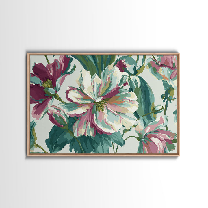 Matisse Inspired Cutouts with Vivid Floral Motifs Canvas Print, Maximalist Art, Retro Wall Art, Living Room Decor, Maximal, MAX-3x2-86