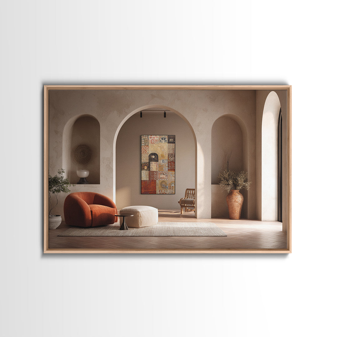 Ornamental Arch Filled Framed Canvas Print, Maximalist Art, Original Art, Living Room Decor, Fine Art, Maximal, Modern Wall Art, MAX-3x2-95
