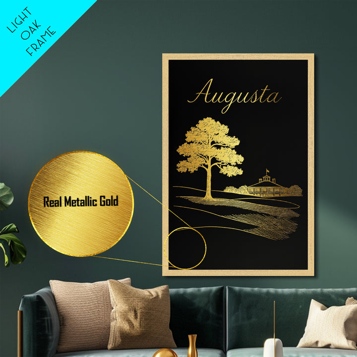 Augusta Georgia Travel, Metallic Gold Art, Wood Framed Art, Metal Art, Modern Wall Art, Adventure Lover Gift