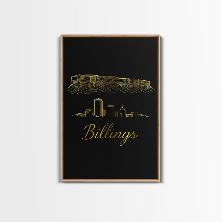 Billings Montana Travel Poster, Canvas Print, Dark Minimalist Wall Art, Billings Poster Print, Wall Art, Travel Wall Art, Art Print