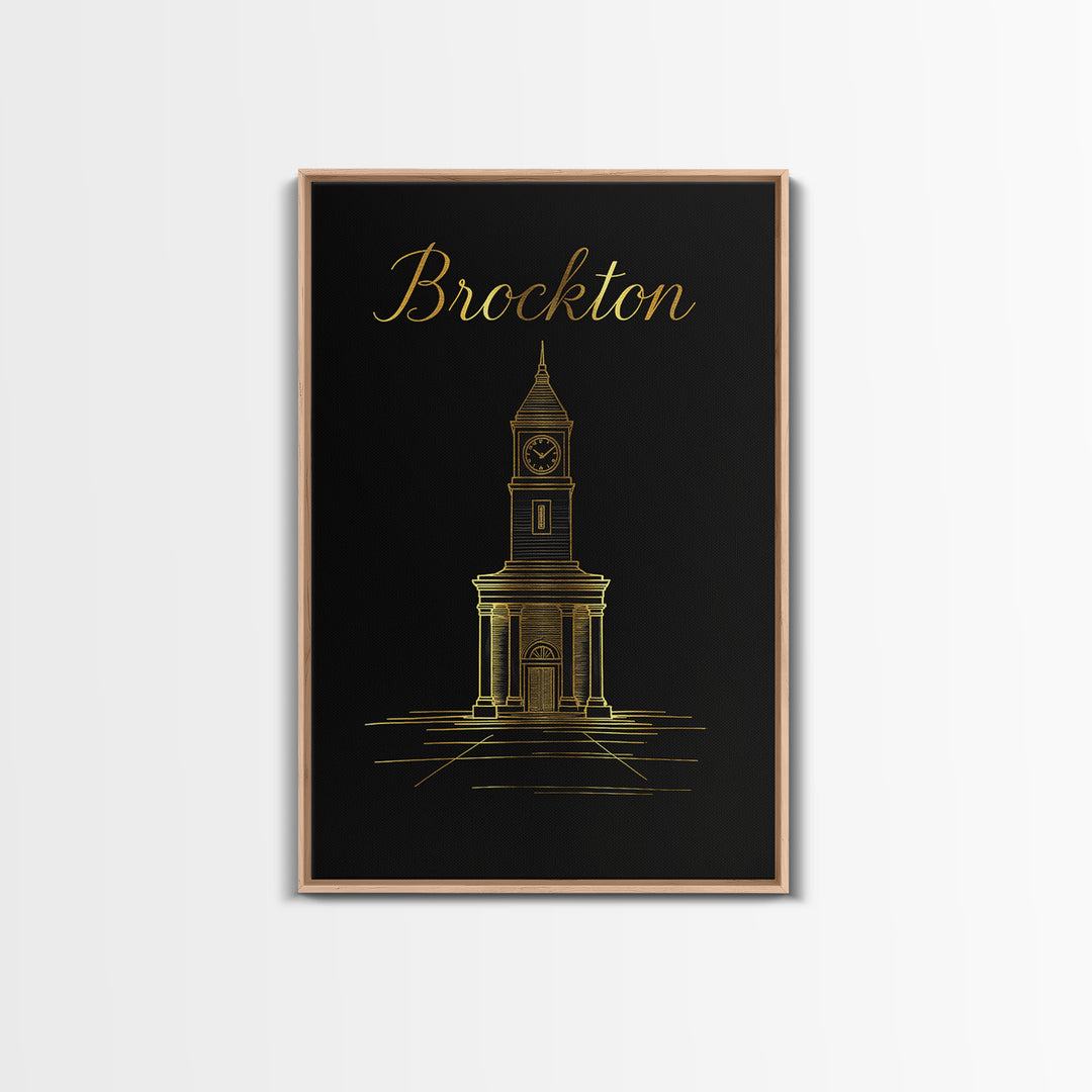 Brockton Massachusetts Travel Poster, Canvas Print, Dark Minimalist Wall Art, Brockton City Art, Gift For Travelers, Wanderlust Decor