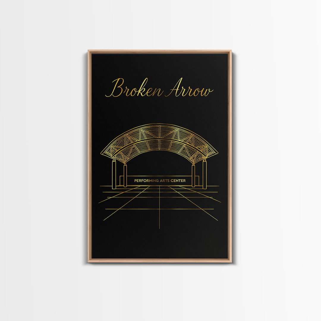 Broken Arrow Travel Poster, Canvas Print, Dark Minimalist Wall Art, Broken Arrow City Art, City Illustration, Travel Wall Decor