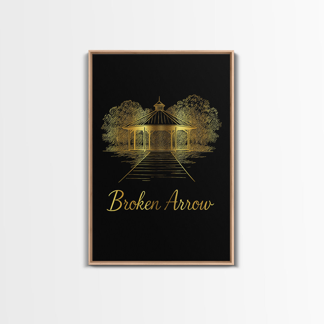 Broken Arrow Travel Poster, Canvas Print, Dark Minimalist Wall Art, Broken Arrow Travel Art, Retro Travel Print, Travel Wall Decor