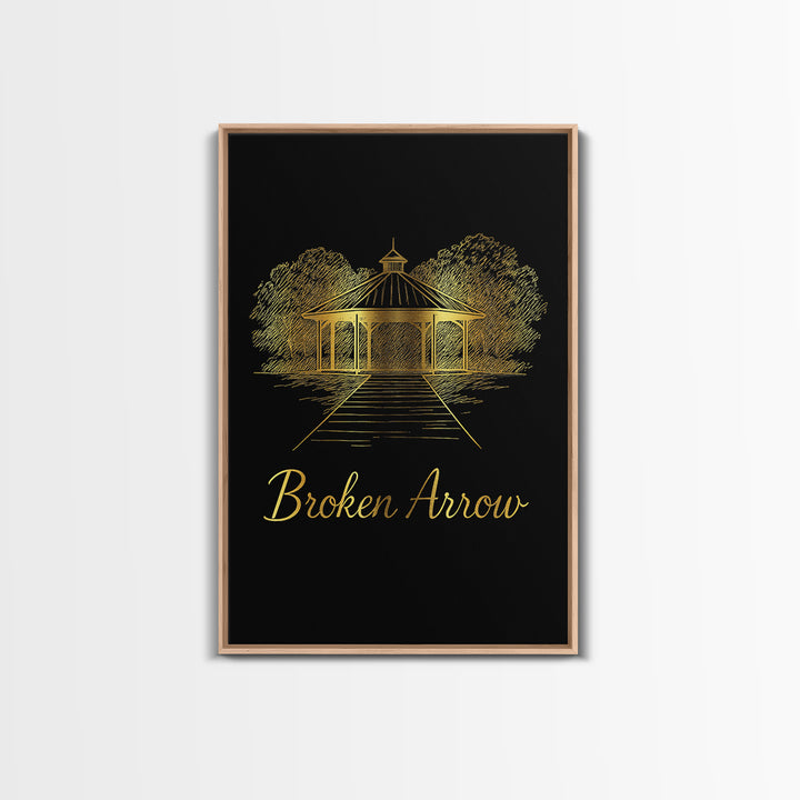 Broken Arrow Travel Poster, Canvas Print, Dark Minimalist Wall Art, Broken Arrow Travel Art, Retro Travel Print, Travel Wall Decor