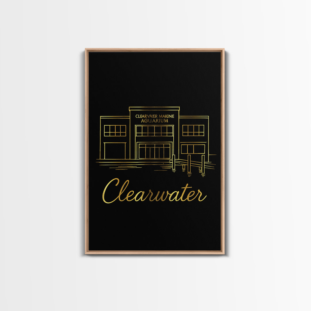 Clearwater Florida Travel Poster, Canvas Print, Dark Minimalist Wall Art, Clearwater Art Print, Travel Poster Art, Living Room Wall Art