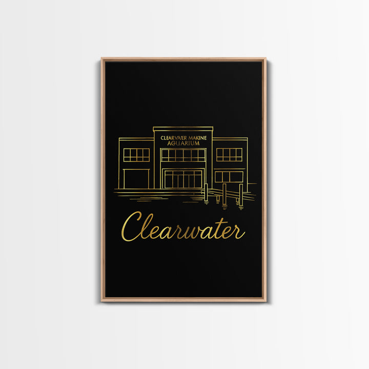 Clearwater Florida Travel Poster, Canvas Print, Dark Minimalist Wall Art, Clearwater Art Print, Travel Poster Art, Living Room Wall Art