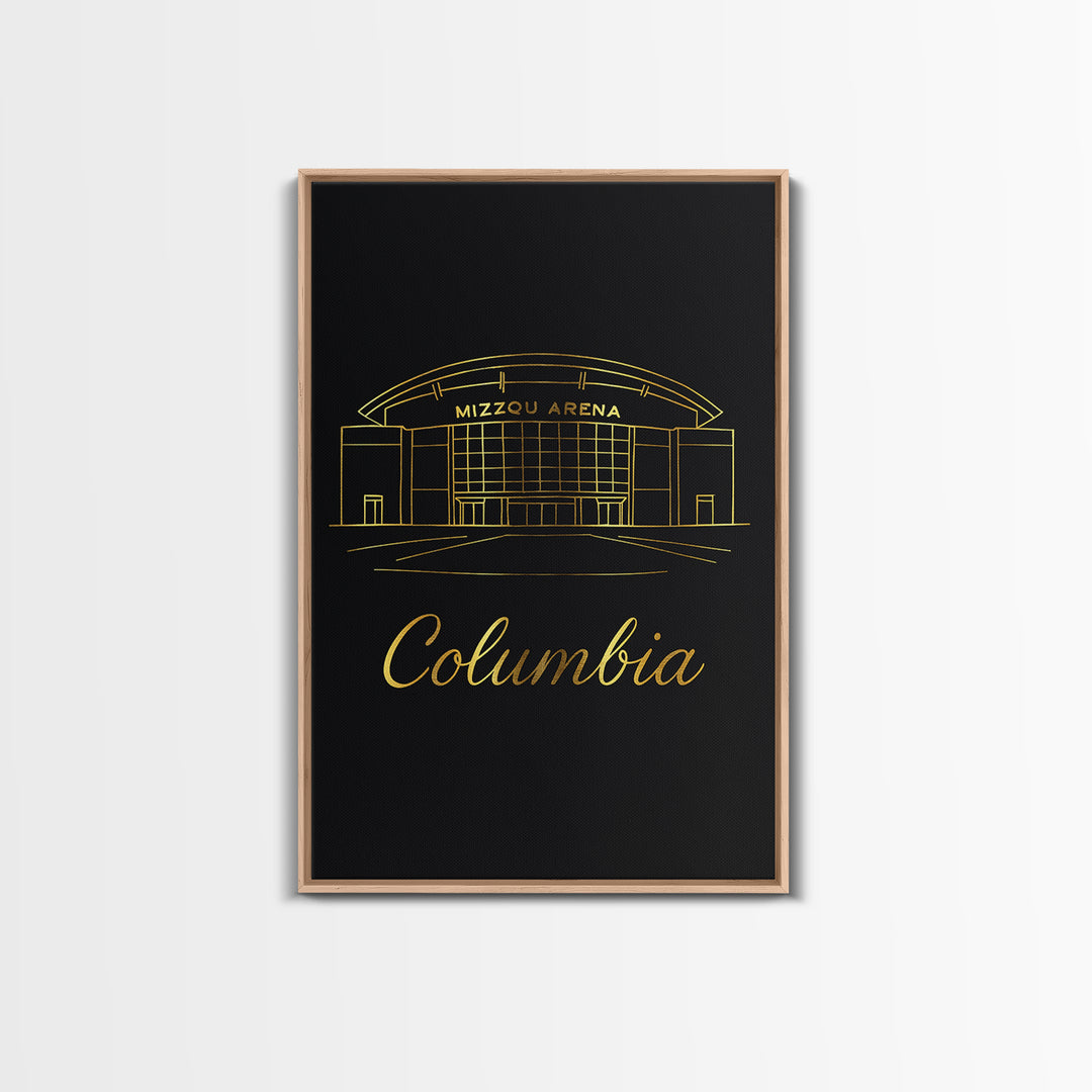 Columbia South Carolina Travel Poster, Canvas Print, Black Gold Minimalist Art, Columbia City Art, Travel Wall Art, Travel Print