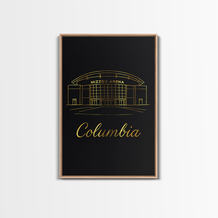 Columbia South Carolina Travel Poster, Canvas Print, Black Gold Minimalist Art, Columbia City Art, Travel Wall Art, Travel Print