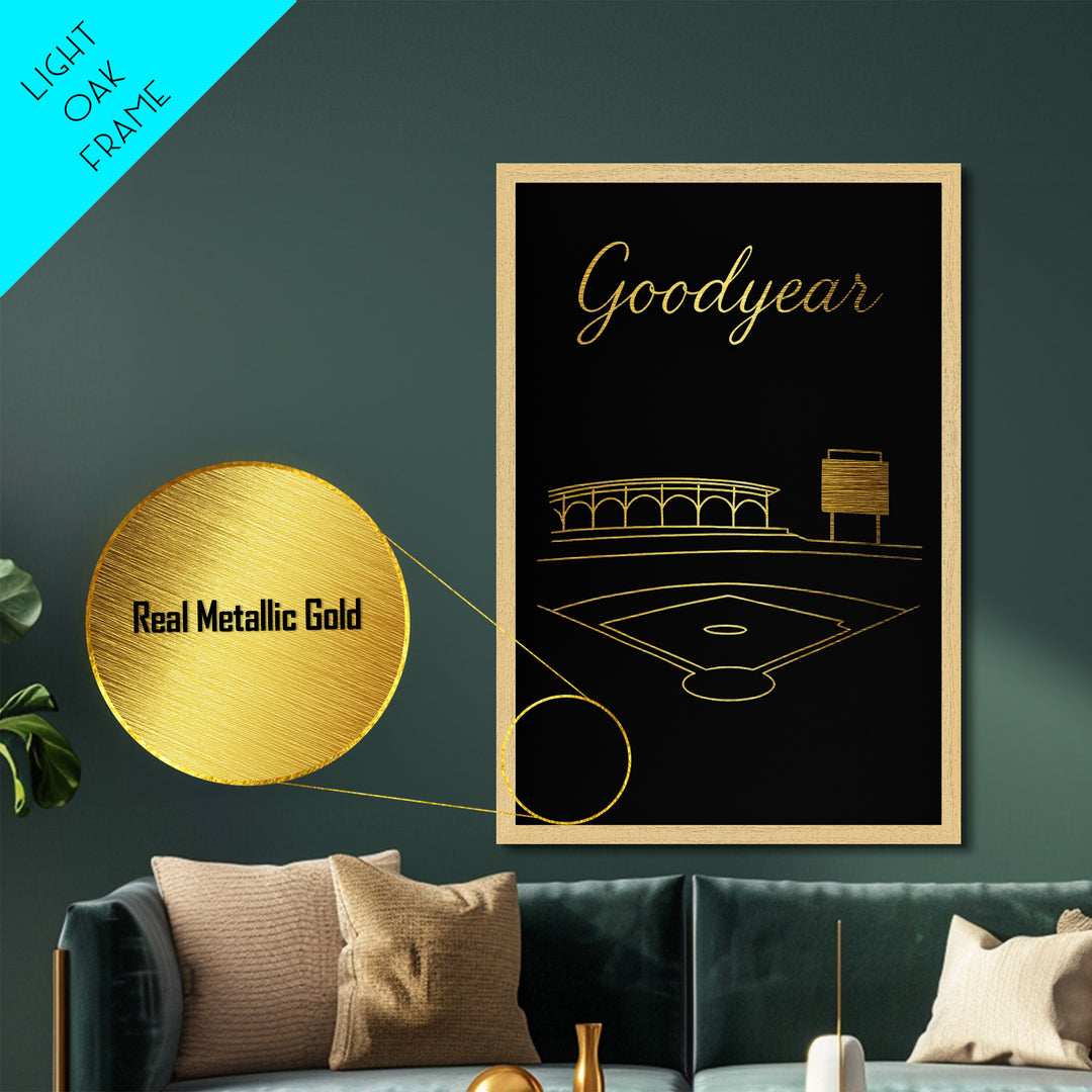 Goodyear Arizona Travel, Metallic Gold Art, Wood Framed Art, Metal Art, Modern Wall Art, Wanderlust Gift, Living Room Art