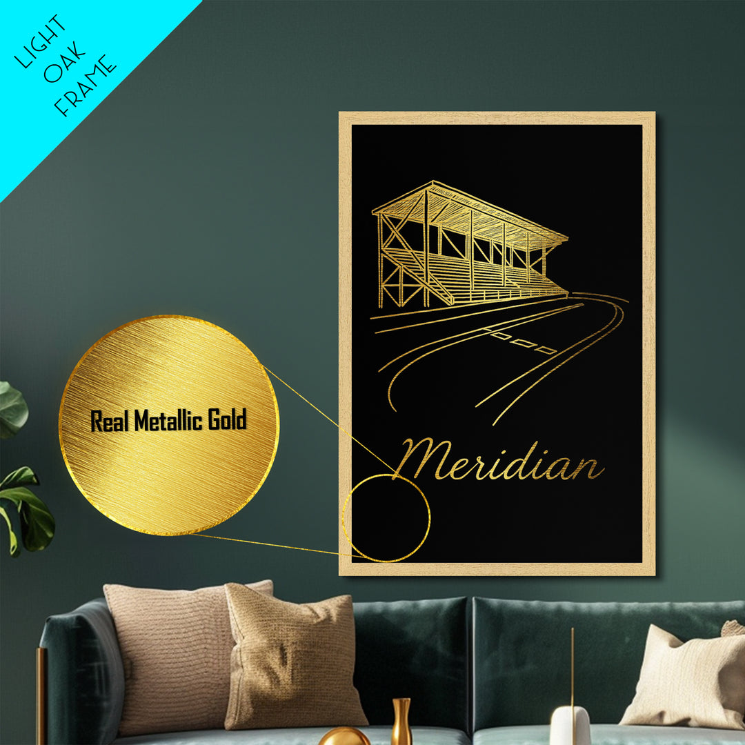 Meridian Idaho Travel, Metallic Gold Art, Wood Framed Art, Metal Art, Destination Gift, Bedroom Art, Home Office Art