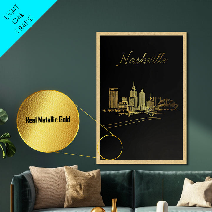 New York New York Travel, Metallic Gold Print, Wood Framed Art, Metal Art, Minimalist Wall Art, Birthday Gift, Entryway Wall Print