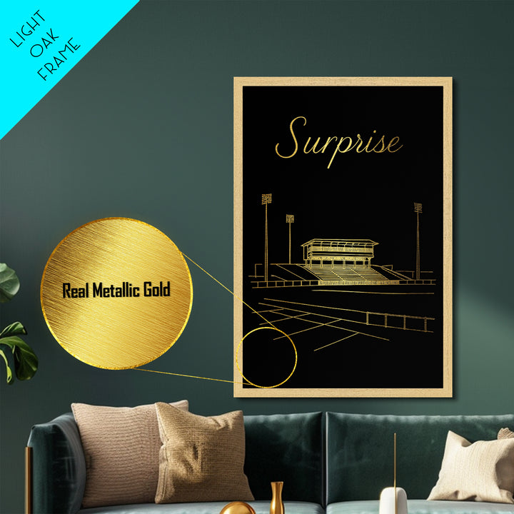 Surprise Arizona Art, Metallic Gold Art, Wood Framed Art, Metal Art, Minimalist Wall Art, Honeymoon Gift, Bedroom Decor