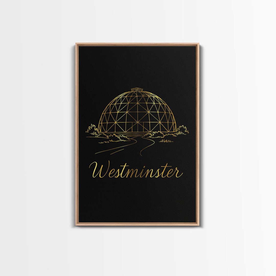Westminster Travel Poster, Framed Canvas Print, Minimalist Gold Line Art, Westminster City Art, Travel Poster Art, Travel Poster Set