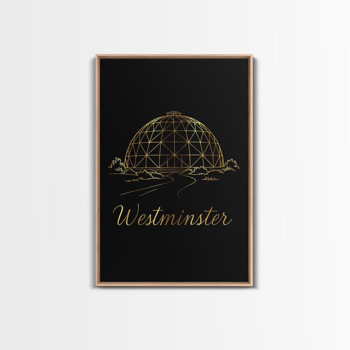Westminster Travel Poster, Framed Canvas Print, Minimalist Gold Line Art, Westminster City Art, Travel Poster Art, Travel Poster Set