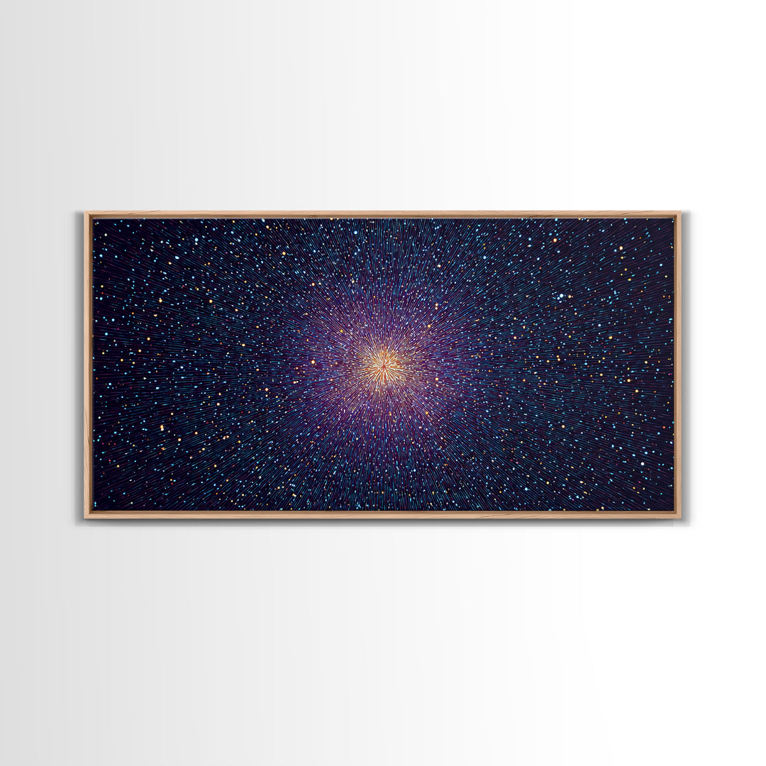 Radiant Purple Starburst Abstract Wall Art, Midcentury Modern Art Print, Cosmic Retro Decor, Space Abstract Art Poster For Home