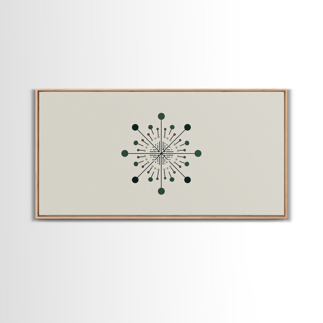 Atomic Green Starburst Wall Art, Midcentury Modern Art, MCM Wall Decor, Geometric Abstract Print, Retro Home Decor For Living Room