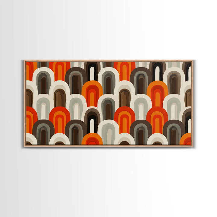 Retro Orange Brown Arch Pattern Wall Art, Midcentury Modern Art Print, 70s Decor, Geometric Wall Decor, MCM Home Decor, Retro Print