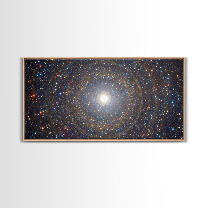 Radiant Cosmic Star Vortex Wall Art, Modern Abstract Art Print, Space Abstract Art, Blue Wall Decor, Gallery Wall Art, Home Office Art