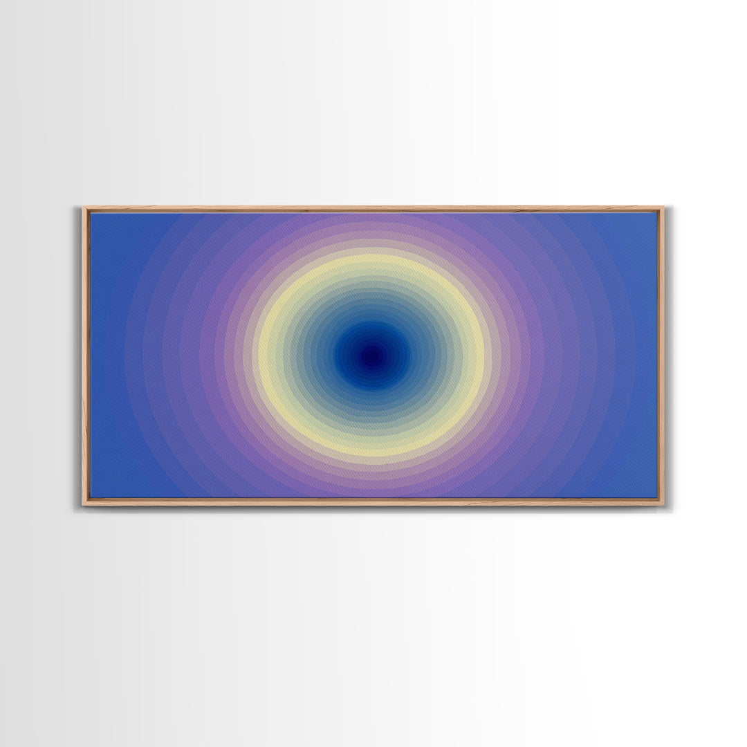 Blue Purple Concentric Circle Wall Art, Modern Abstract Art Print, Soft Geometric Decor, Minimalist Bedroom Poster, Home Decor