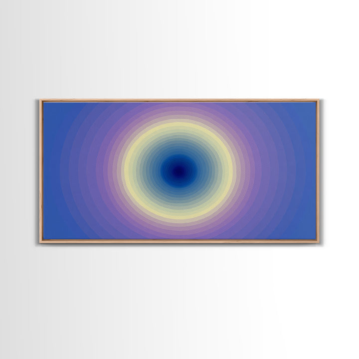 Blue Purple Concentric Circle Wall Art, Modern Abstract Art Print, Soft Geometric Decor, Minimalist Bedroom Poster, Home Decor