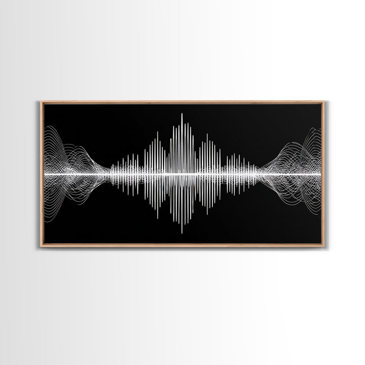Black And White Sound Wave Wall Art, Minimal Audio Waveform, Modern Abstract Art Print, Music Studio Decor, Office Wall Decor