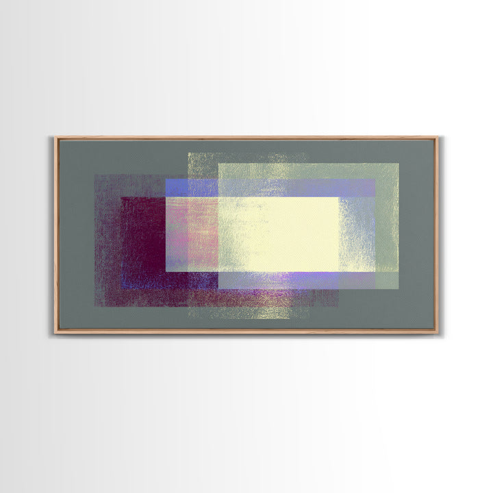 Soft Gray Magenta Geometric Rectangles Wall Art, Midcentury Modern Abstract Print, MCM Home Decor, Minimalist Office Decor