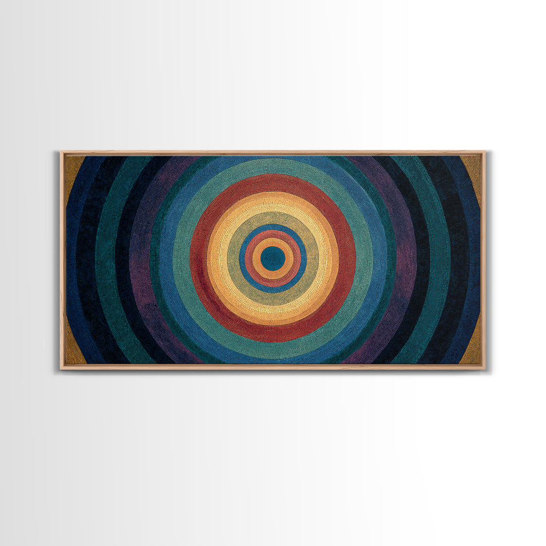 Colorful Concentric Circle Target Wall Art, Midcentury Modern Geometric Art Print, Bauhaus Poster, Retro Home Decor Gift