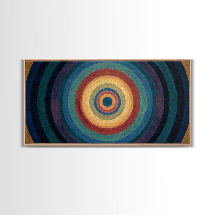 Colorful Concentric Circle Target Wall Art, Midcentury Modern Geometric Art Print, Bauhaus Poster, Retro Home Decor Gift