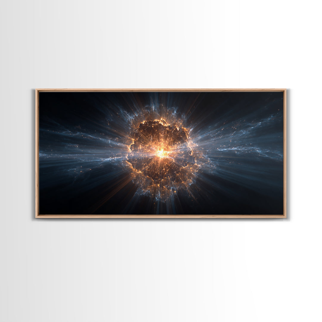 Glowing Cosmic Explosion In Deep Space Wall Art, Modern Abstract Art Print, Sci Fi Wall Decor, Digital Art For Home Office