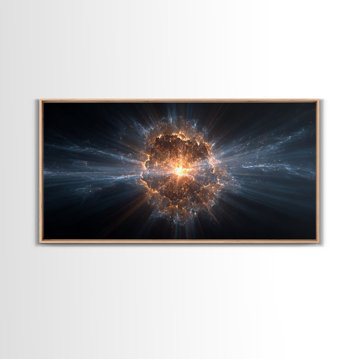 Glowing Cosmic Explosion In Deep Space Wall Art, Modern Abstract Art Print, Sci Fi Wall Decor, Digital Art For Home Office