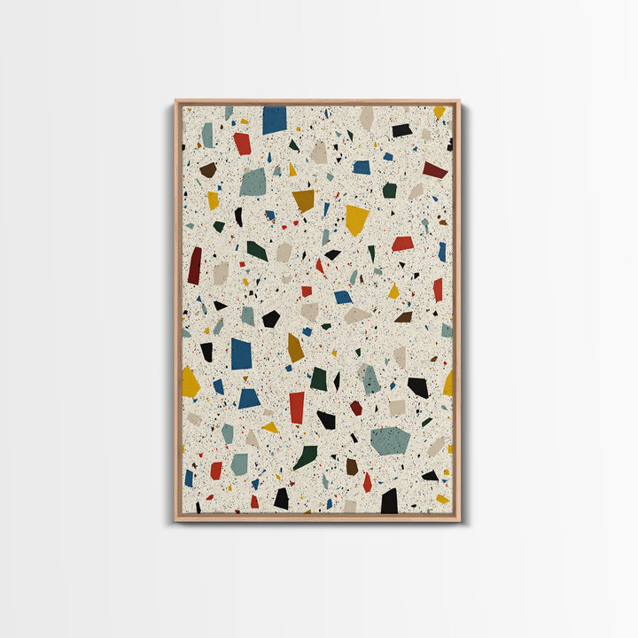 Speckled Confetti Terrazzo Shards Wall Art, Midcentury Modern Print, Colorful Geometric Abstract Home Office Living Room Decor