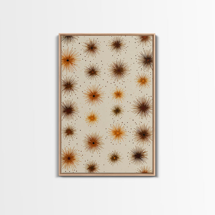 Burnt Orange Brown Atomic Starburst Wall Art, Midcentury Modern Art, Retro Abstract Print, Earth Tone MCM Wall Decor Gift
